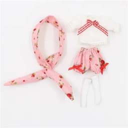 ICY DBS Blyth Doll outfit dress dress white shirt black pants red bow toy clothes