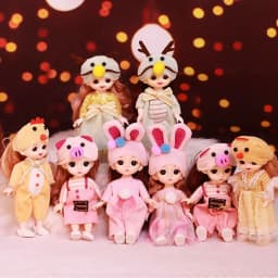 Cute Lace Doll Dress Top Jumpsuit Cartoon Animals Miniature Hat Suit For Ob11 16~17cm Doll Clothes Accessories