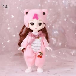 Cute Lace Doll Dress Top Jumpsuit Cartoon Animals Miniature Hat Suit For Ob11 16~17cm Doll Clothes Accessories