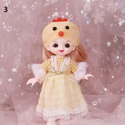 Cute Lace Doll Dress Top Jumpsuit Cartoon Animals Miniature Hat Suit For Ob11 16~17cm Doll Clothes Accessories