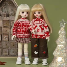 New Handmade 30cm Bjd Doll Christmas Sweater Clothes With Elk Pattern 1/6 Bjd Doll Casual Pants For 12 Inch, 1/6 Yosd Bjd Doll