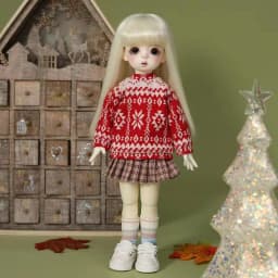 New Handmade 30cm Bjd Doll Christmas Sweater Clothes With Elk Pattern 1/6 Bjd Doll Casual Pants For 12 Inch, 1/6 Yosd Bjd Doll