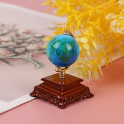 1Pc Mini Metal 1:12 Scale Vintage Blue World Globe Miniature Dollhouse Furniture Living Room Reading Room Decor Accessories