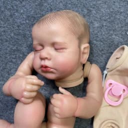 19Inch Already Painted Reborn Doll Kit LouLou Sleeping 3D Painted Skin High Quality Unassembled Handmade Reborn Baby Doll Parts