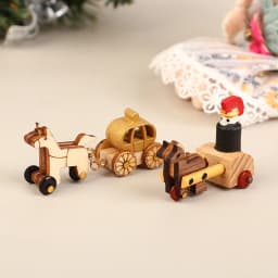 1PC Dollhouse Mini Wooden Car And Train Assembly Accessories Small Ornaments Micro Landscape For Doll House Decor Kids Toys