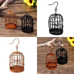 1 Pcs Bird Cage DIY Iron Metal Bird Cage Micro Landscape Hollow 1:6 1:12 Scale Doll House Desktop Mini Decor Home Decoration
