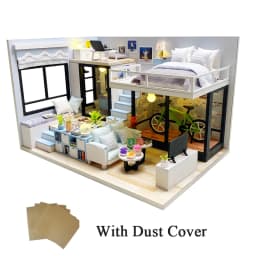 DIY Wooden Casa Doll Houses Miniature Building Kits with Furniture Light Modern Loft Dollhouse Toys for Adults Birthday Gifts
