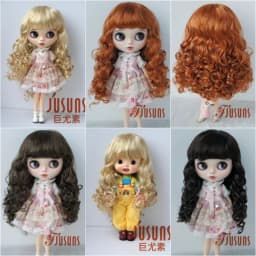 JD311 9-10inch 10-11inch Synthetic mohair BJD wigs Long European wave Blythes Doll hair