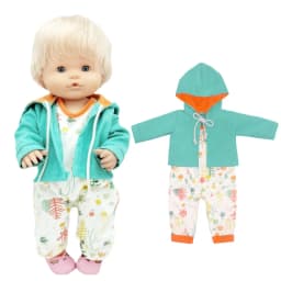 for 38 Cm Nenuco Doll Clothes Green Shirt Jeans Short Pants Ropa Y Su Hermanita Reborn Baby Dolls Outfits