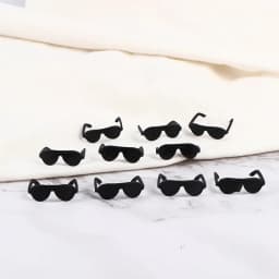 10pcs/pack Dollhouse Accessories Fashion Black Fashionable Doll Glasses For Doll Girls 3.2*3*1.1cm