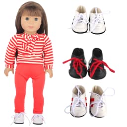 7cm Leather Doll Shoes For 18 Inch American Doll Boots Accessories Lacing Sneakers For 43cm Baby New Born& OG,Russia Girl Dolls