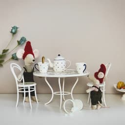 DollHouse Mini Kitchen Mini Locker Mini Trash Can Miniature Oven Chairs Children's Home Cooking Pot and Pan Food Doll Furniture