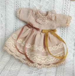 Ob11 Doll Cute Ins Style Dress Princess Dress Doll Clothes Vintage Girl Lace Skirt Headdress For Nendoroids P9, 1/12 Bjd, Gsc