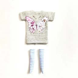 2 pcs/set of Blyth doll costume, cartoon animal print short T-shirt + striped socks, can be used for 1/6 doll