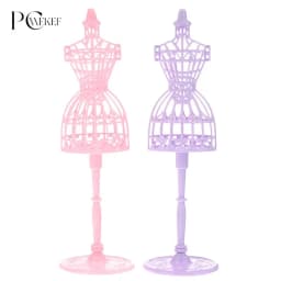 1Set White Display Hollow Model Hanger Holder Stand Gown Dress Clothes Rack Doll Mannequin Girls Dolls DIY Dollhouse Accessories