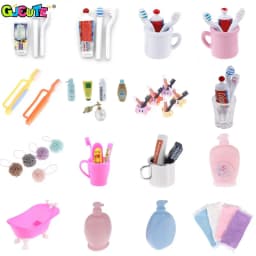 1/6 1/12 Dollhouse Miniature Cup Toothpaste Toothbrush For Ob11 Blyth Barbies Doll House Bathroom Furniture Accessories Toys
