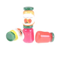 4Pcs 1:12 Dollhouse Miniatures Jams Bottles Model Kicthen Food Accessories For Doll House Decor Kids Pretend Play Toys Gift
