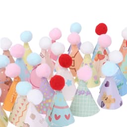 10Pcs DIY Mini Hat Baking Cake Topper Baking Insert 1:12 Dollhouse Miniature Hat Bear Birthday Cap Hairball Christmas Decor Toy