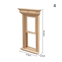 Cute Wooden Frame and Glass Plate Doll House DIY Double Window 1/12 Dollhouse Miniature Accessories Furniture Toys