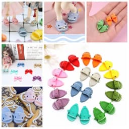 1 pair 1:12 Dollhouse Miniature Things Cute Shark Slippers Doll Shoes Suit For Ob11 1/12 Doll Gsc DOD, YMY Doll Accessories