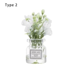 1:12 Scale Dollhouse Flower Vase Doll Accessories Pink Rose White Jasmine Mini Floral Arrangement Miniature Model Furnitue Gift