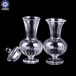 1Pc 1:12 Dollhouse Miniature Vase Glass Candy Jar Simulation Candy Bottle Flower Plant Vases Model Doll House Decor Toy
