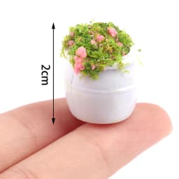 Fairy Garden Ornament Mini Potted Plant Flowers Pot DollHouse Decor Bonsai Model Kids Play Toys 1:12 Doll House Miniature