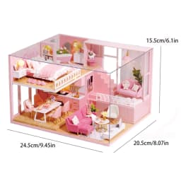 Baby House Mini Miniature Doll House DIY Small House Kit Production Room Princess Toys, Home Bedroom Decoration with Furniture W