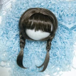 Blyth Doll Wig Bangs Double Braid Hair Wig Light Blonde/Brown/Reddish Brown DIY BJD Doll Accessories Size 9-10 ,10-11 Inch