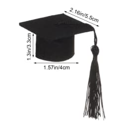 6Pcs Fashion Mini Graduation Hat Doctoral Cap Costume Top Hat With Tassels DIY Doll Decor Flowers Wine Bottle Dolls Decoration
