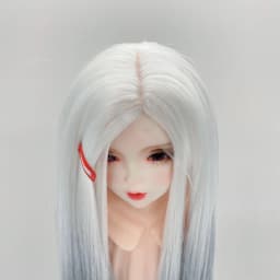 New Doll Wig for 1/3 1/4 1/6 Bjd Doll Gradient Gray Wig, High-temperature Silk, Medium Long Hair Diy Girl Toys Doll Accessories