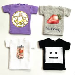 2pcs/Set of Blyth Clothes, Beautiful Print Short T-Shirt + Striped Socks, Can Be Used for 1/6 Doll Accessories