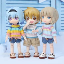 Ob11 Doll Clothes 1/12 Bjd Clothes Cute Rainbow Short Sleeve Sweater Shorts for Obitsu 11 Gsc Molly YMY DDF Doll Accessories