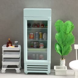Doll house Mini Furniture Wooden Refrigerator Scene Beverage Color Freezer