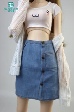 BJD Clothes 58-60cm 1/3 BJD SD DD Moving Ball Joint Doll Accessories Fashion Denim Skirts Toys Gift