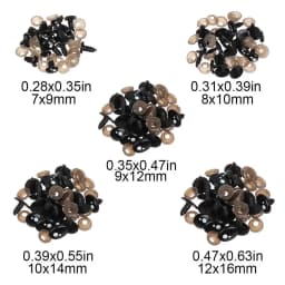 20/40Pcs 7-12mm Black Plastic Oval Safety Eyes For White Bear Doll Animal Puppet Crafts Children DIY Toys Plush Doll Accessories