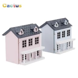 1:12 Dollhouse Miniature Wooden Little House Model Lovely Villa Doll House Decor