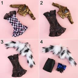 1 Set 1/6 Doll Fashion Casual Clothes Winter Wear Plush Coat Skirt Handmade Girl Doll Wearing Set For 29~32 cm Doll