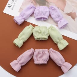 30CM Doll Clothes Fashion Puff Sleeve Tops Short T-shirt Plaid Pleated Skirt For 1/6 Bjd Dolls Accessories Dress Up Doll Gift