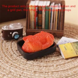 Dollhouse Roast Chicken Creative New 1/12 Dollhouse Miniature Roast Chicken Simulation Kitchen Food Model For Doll House Decor