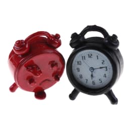 1pc 1:12 Metal Doll Alarm Clock Mini Dollhouse Home Decor Clock Miniature Toy Living Room Furniture Accessories