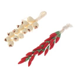 1String 1:12 Dollhouse Miniature Garlic Chili Pepper Whole String Condiment Kitchen Food Model Living Scene Decor Toy