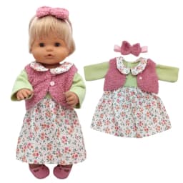 For 40cm Nenuco Doll Clothes 17" Baby Doll Blue Flower Dress Toys Clothing