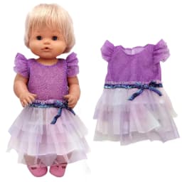 For 40cm Nenuco Doll Clothes 17" Baby Doll Blue Flower Dress Toys Clothing