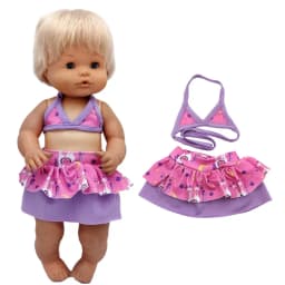 For 40cm Nenuco Doll Clothes 17" Baby Doll Blue Flower Dress Toys Clothing
