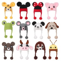 1/12 Scale Dollhouse Doll Hat Cute Animal Hat Doll House Decoration for Kids Toys Birthday Gift Doll Accessorie Miniature Scene