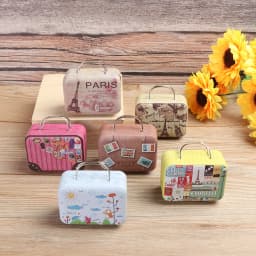 Vintage Miniature Suitcase For Dolls Accessories Metal Mini Luggage Travel Case BJD Doll Handbag Dollhouse Jewellery Box Toys