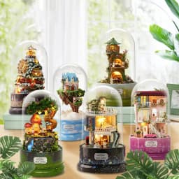 DIY Wooden Doll House Miniature Kits With Furniture Princess Villa Assembled Glass Ball Casa Dollhouse Toys for Girls Gifts