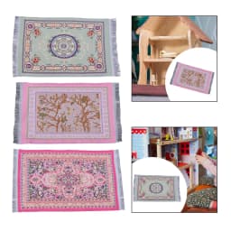 1:6 1:12 Scale Woven Rug Simulation Life Scene Furniture Accessories Mini Turkish Mat for Living Room Bedroom Home Decor