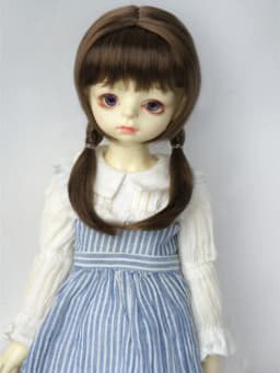 Fjusuns JD676 MSD SD DOD Hair 7-8inch 8-9inch 1/4 1/3 Double Ponytail Braid Synthetic Mohair Doll Wig Fashion Doll Accessories